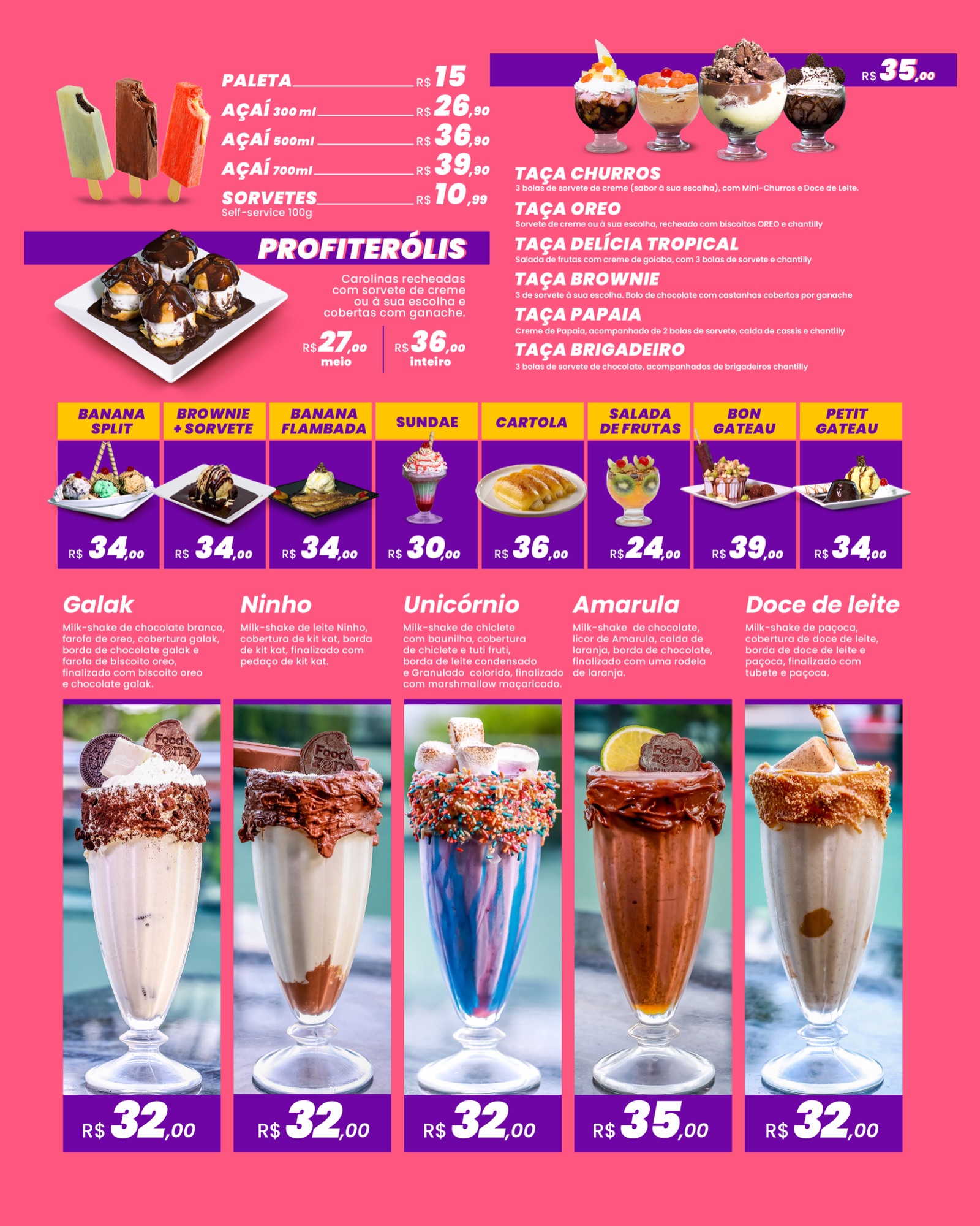 Cardápio Senhor Gelado