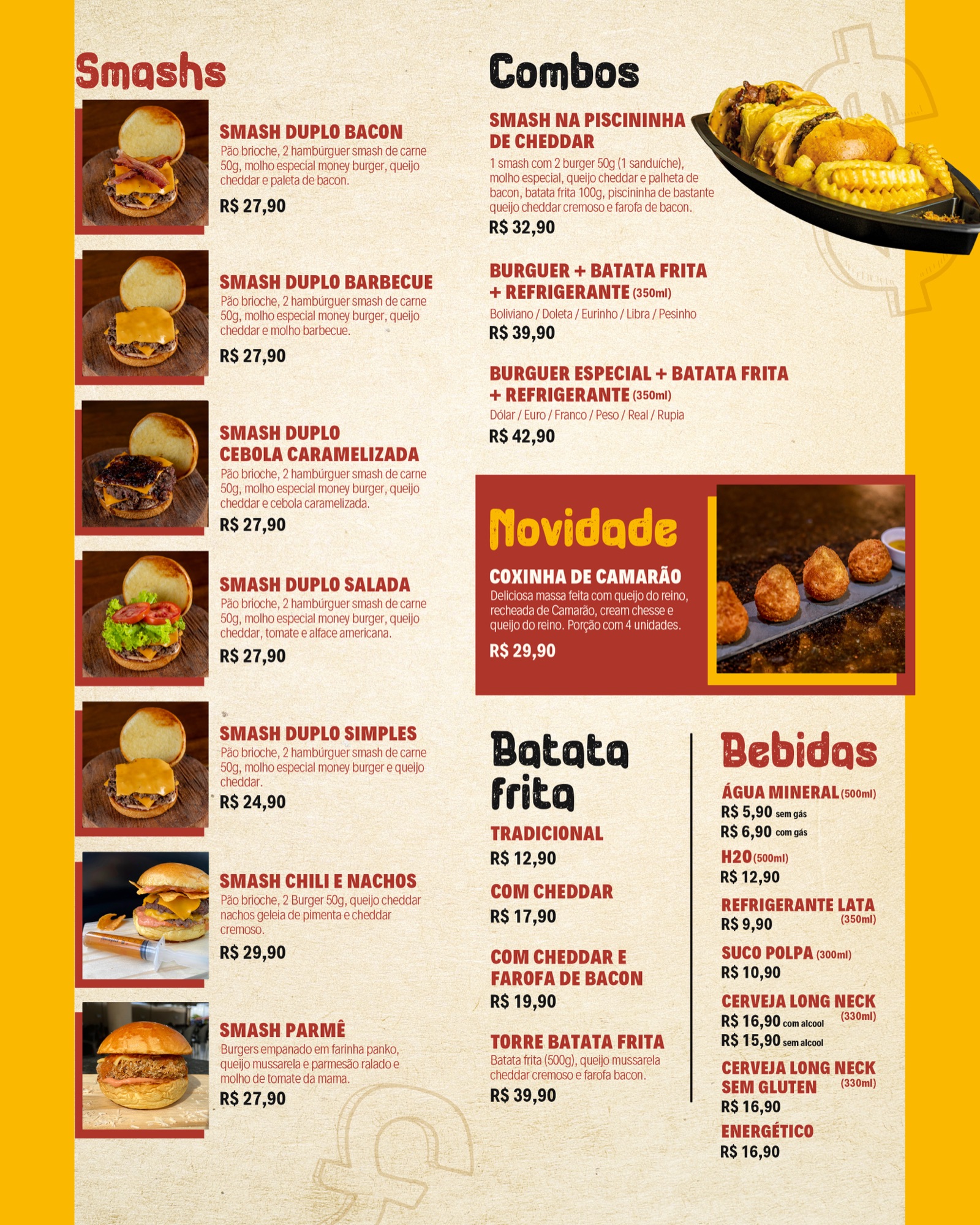 Cardápio The Money Burger - Verso